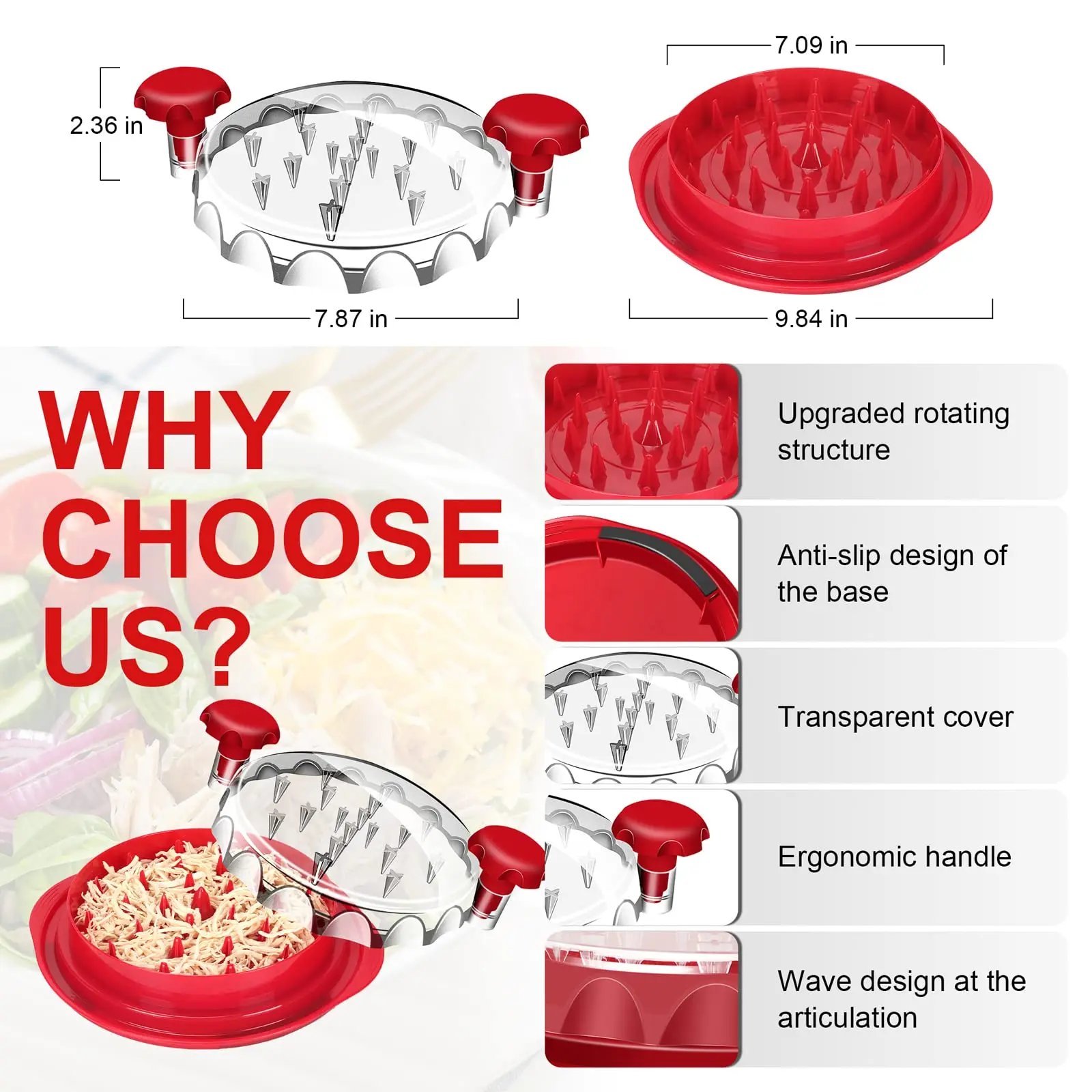 Chicken Shredder Professional Chicken Breast Shredder Tool Twist Meat Chopper Kitchen Essentials