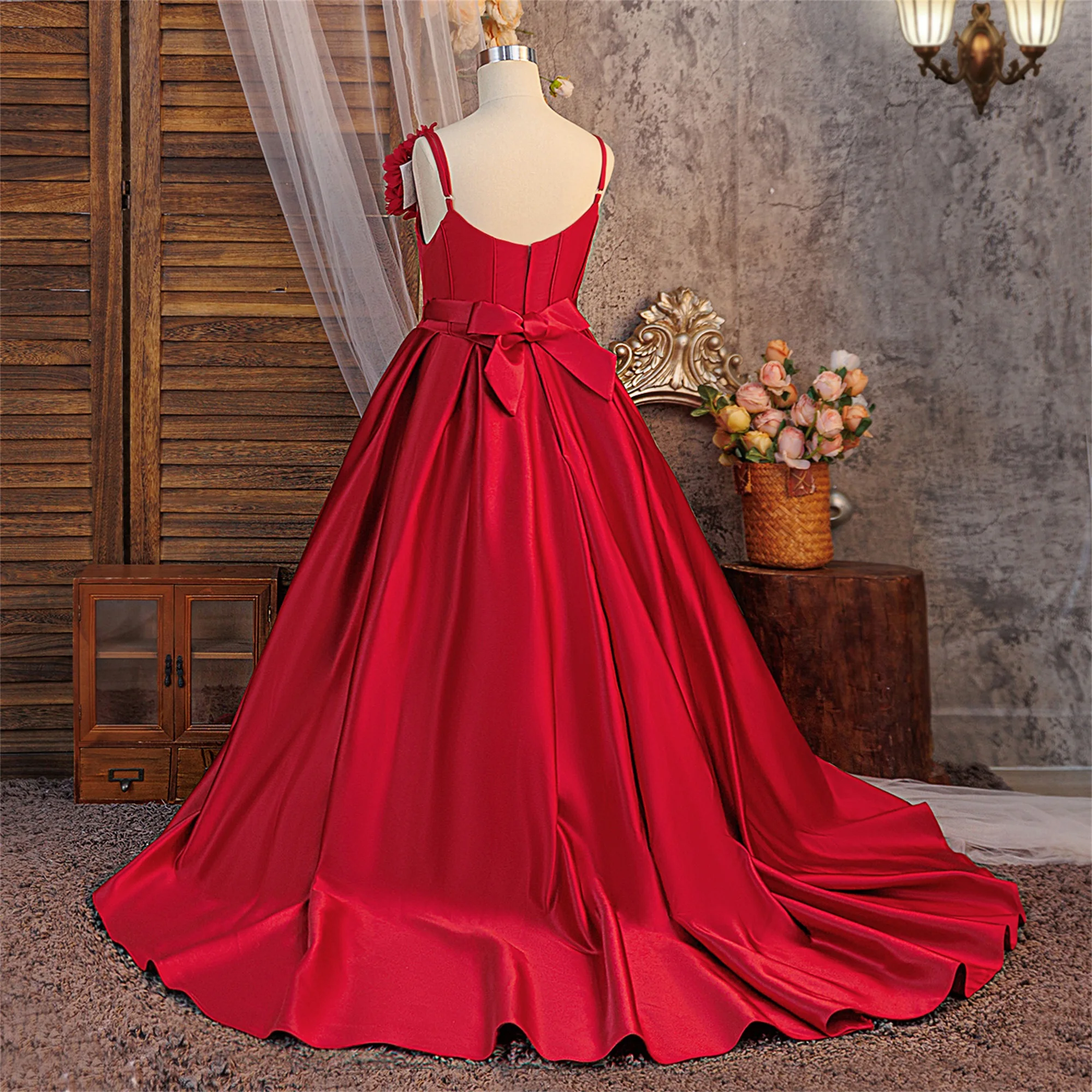 Fashion Bridesmaids Girls Dress Elegant Baptism Wedding Party Princess Prom Dresses Girl Birthday First Communion Christmas Gown - 2