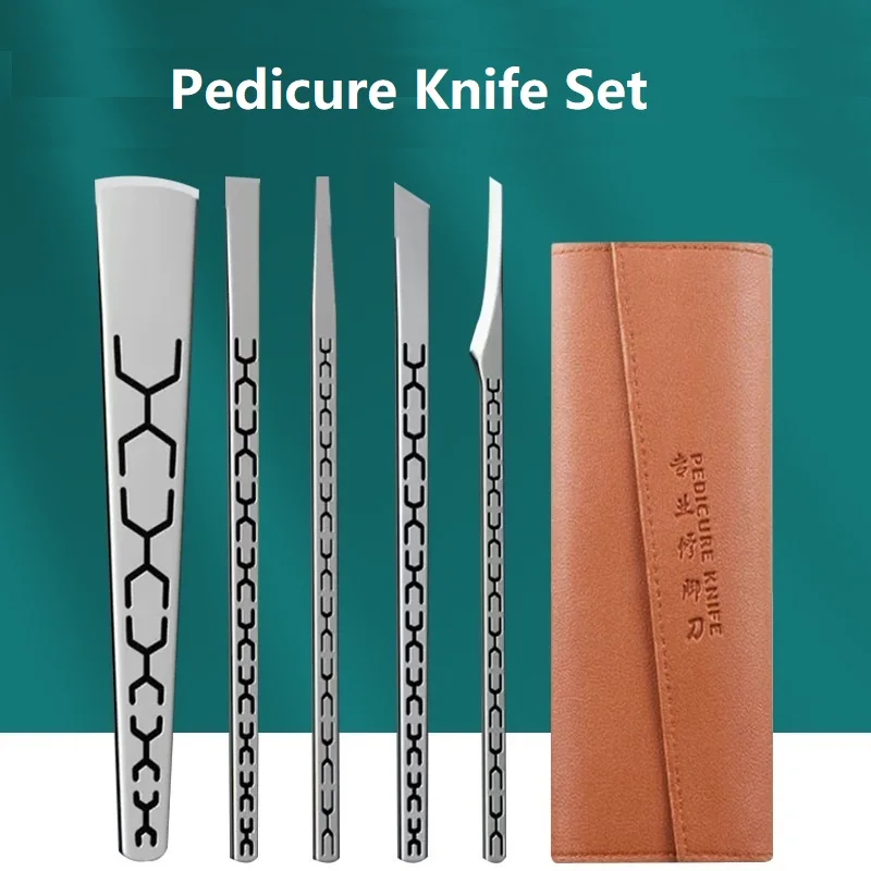 Hard Pedicure Knife Set Feet Callus Scraper High Manganese Steel Cuticle Pusher Ingrown Nail Treament Tools Pedicure Tool Kit