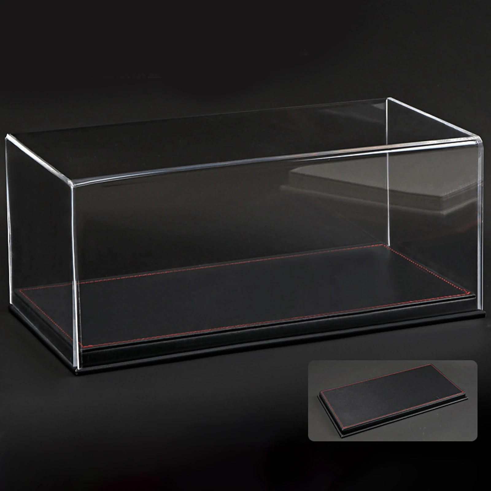 Acrylic Display case show case With black PU Leather Base For 1/18