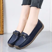 2024 New Spring /summer Women Flats Genuine Leather Moccasins Woman Casual Shoes Slip-on Loafers Female Boat Big Size Shoes - Image 6