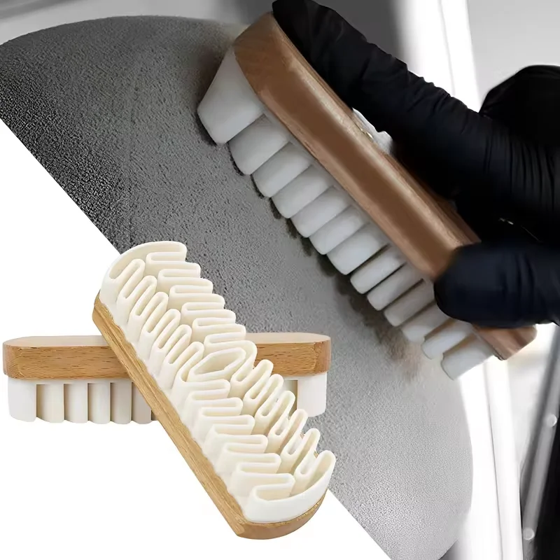 Interior Cleaning Brush 2Pcs Car Suede Interior Cleaning Brush Suede Deerskin Plush Fabrics Beauty Care Brush Car Upholstery Clean Tools