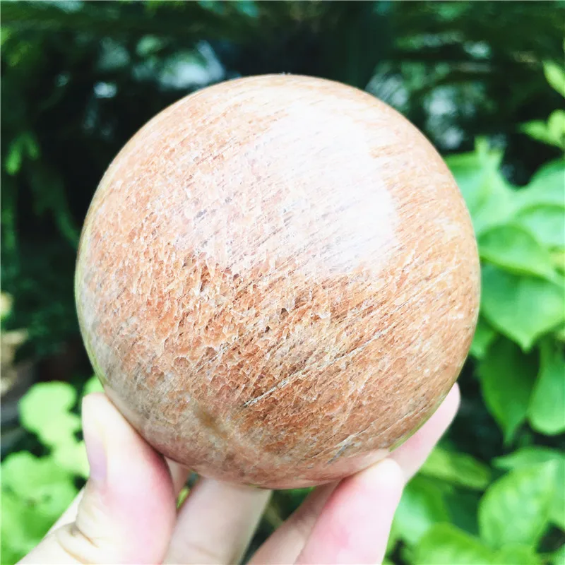 Natürlicher Pfirsich Mondstein Kugel Quarzkristall Stein Kugel Heilung Reiki Dekoration Geschenk – Detail 4