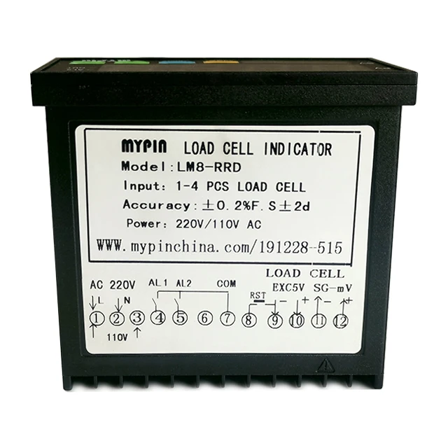 Weigh Sensor LM8-RRD Digital Weighing Controller Indicator Pressure Gauge 1-4 Load Cell Signals Input 2 Relay Output 4