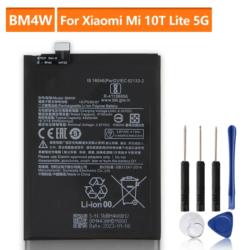 

Сменный аккумулятор для Xiaomi Mi 10T Lite Mi10T Lite 5G BM4W, аккумуляторная батарея для телефона 4820 мАч