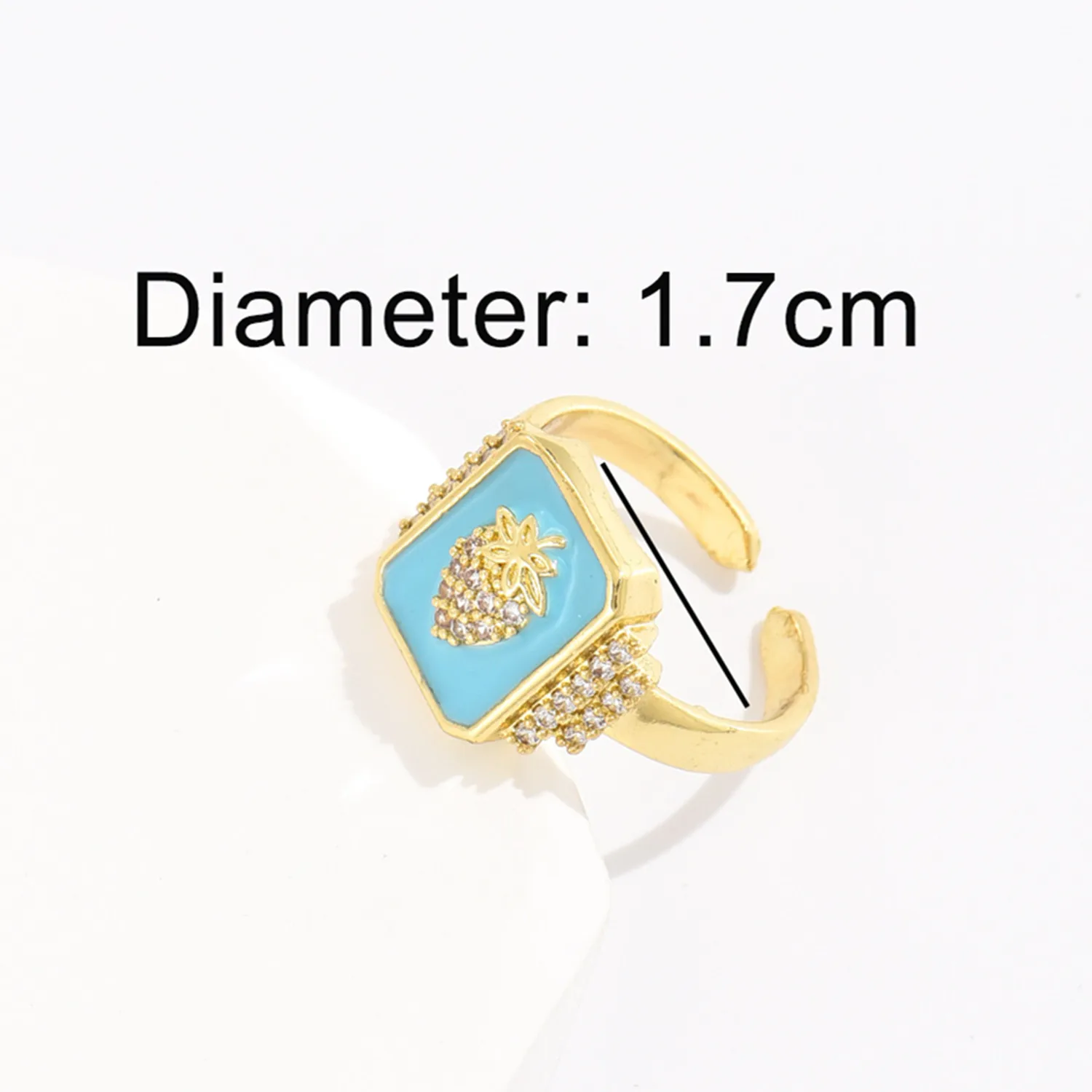 2021 INS Color Rainbow Fashion Rings For Women Finger Jewelry Clear CZ Colorful Neon Enamel Open Adjusted Dome Ring