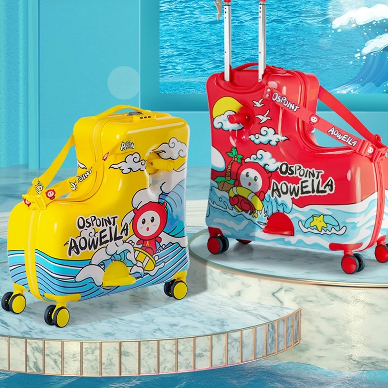 

Kids Lovely Rolling Luggage Boy Cool Trolley Suitcases Children Carry Ons school suitcases Girls cartoon Riding trolley case
