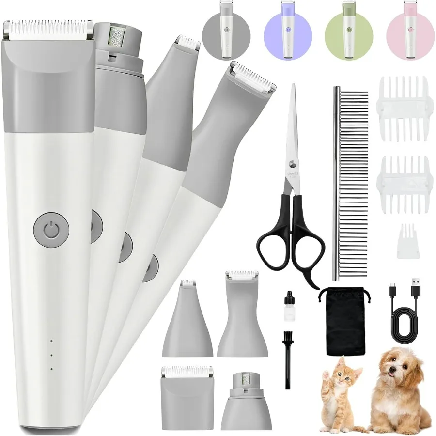 Quiet Cordless 4 in 1 Dog Grooming Kit