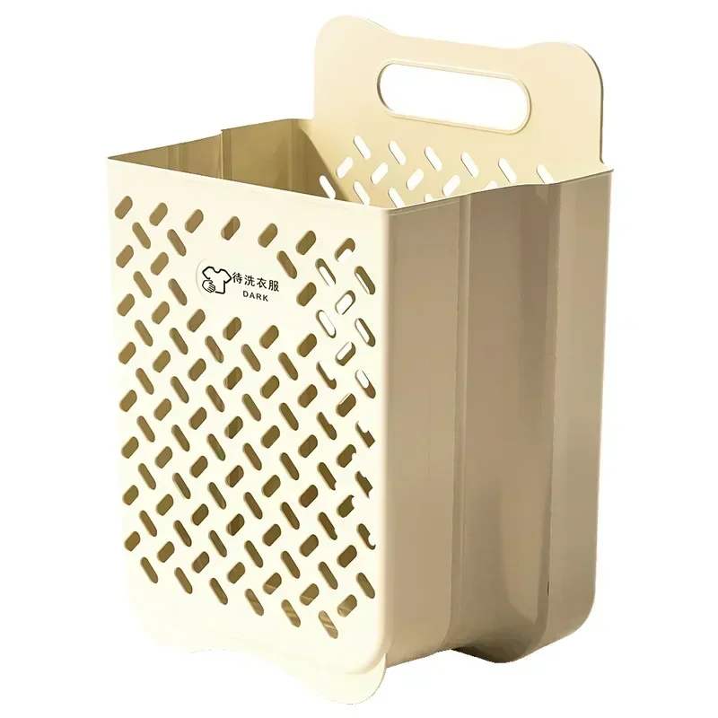 Large Laundry Basket Folding Storage Basket Wall Mounted Hanging Portable Hampers Bathroom Organizer Dirty Clothes Bucket