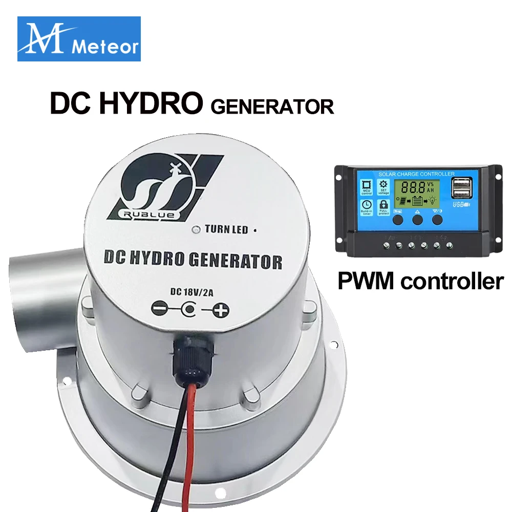 Meteor 100W 50W 36W Water Turbine Portable Power 36V 18V DC Hydro Electric Generator 12V 24V Battery