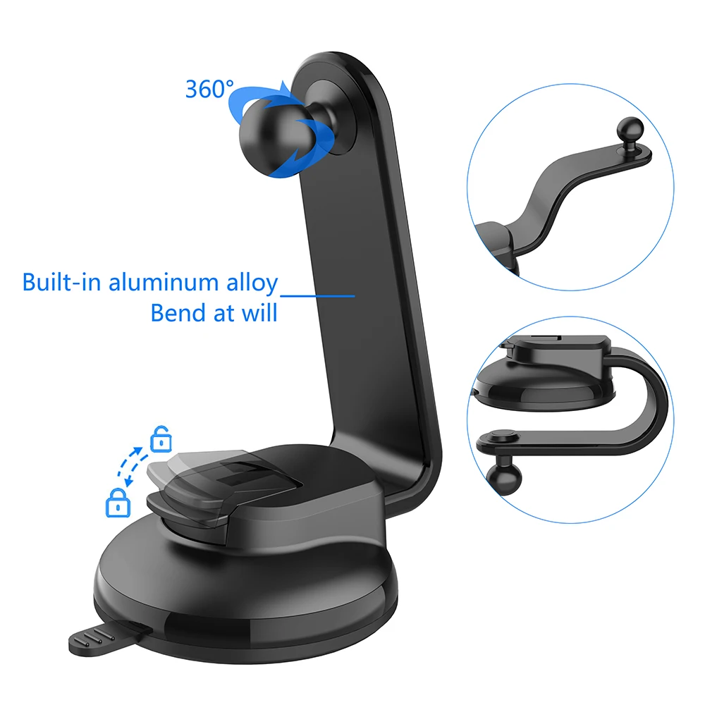 Magnetic Car Phone Holder Universal Dashboard Adjustable Car Phone Mount with 6 Strong Magnets & Washable Suction Cup Dash Cradl