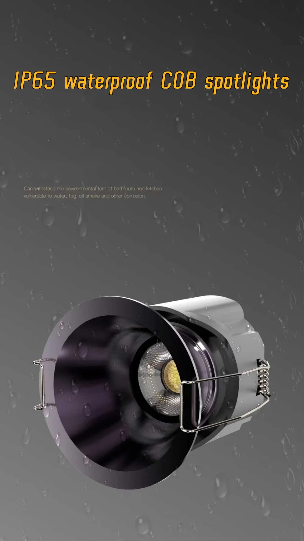 IP65 waterproof COB spotlights Low LED downlights 5W 7W 10W 12W 15W18W 20W Anti-glare ceiling light AC85-265V Interior lighting