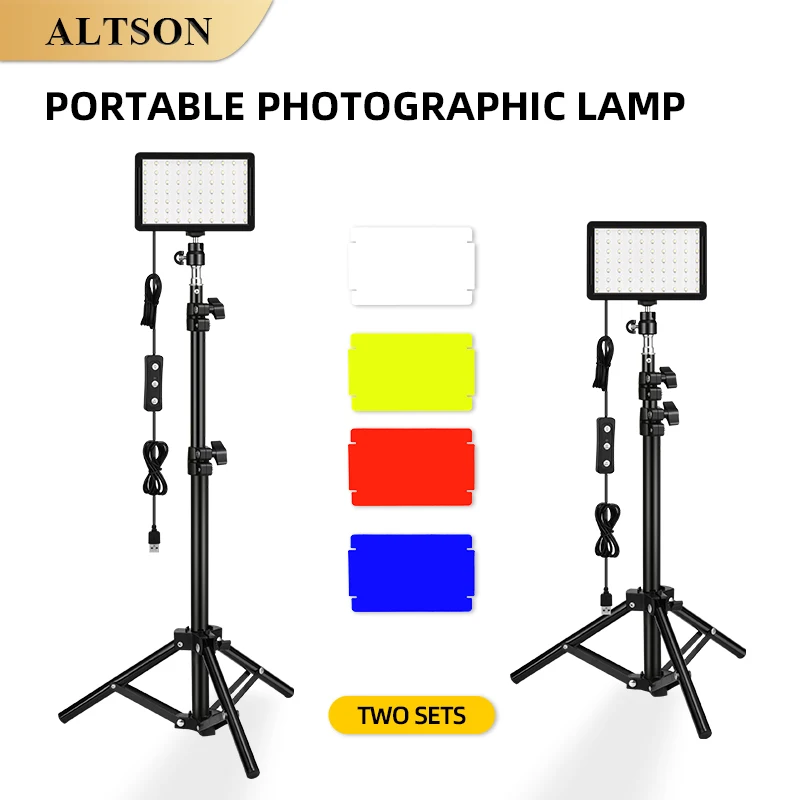 

ALTSON LED Photography Video Light Panel Lighting Photo Studio Lamp Kit For Shoot Live Streaming Youbube With Tripod Stand RGB
