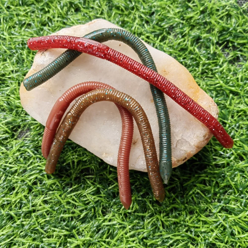 MUKUN Lot de 10 leurres souples à descente lente 3,8 g 130 mm, imitation vers de mer et de terre, pour la pêche à la ligne_voghion.com