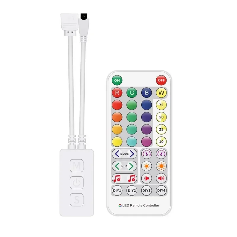 

DC5-24V Bluetooth RGB RGBW Controller SP613E SP614E SP623E SP624E Mini 38 Key IR Remote Music MIC Timing LED Strip Controler