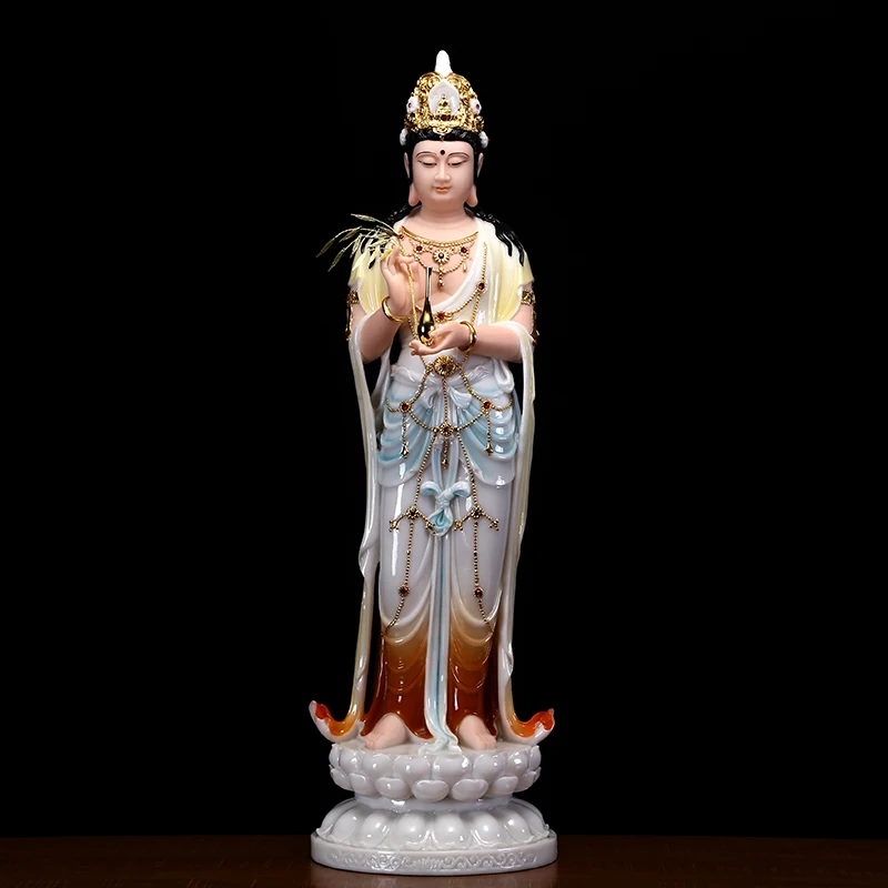 

48 см большая буддистская фигурка высокого класса, богиня Гуань Инь, Бог, авалокитествара, Будда, Азия, дом, храм, защита, статуя процветания