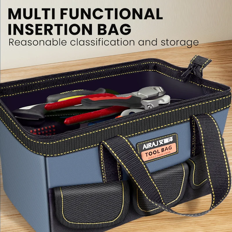 Tool Bag 18 Inch Multifunctional 1680D Oxford Cloth Electrician Waterproof Wear-Resistant High Capacity