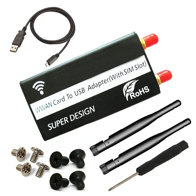 Плата адаптера Mini PCIE на USB слот для SIM-карты с корпусом и антенной U8300C плата