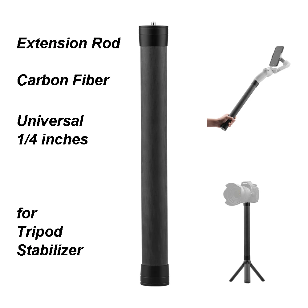 Asta Di Prolunga Universale In Fibra Di Carbonio Da 1/4 "Per Treppiede Per Stabilizzatore Dji Om 4 / Feiyu Vimble 2 / Zhiyun Smooth 4 Ecc.