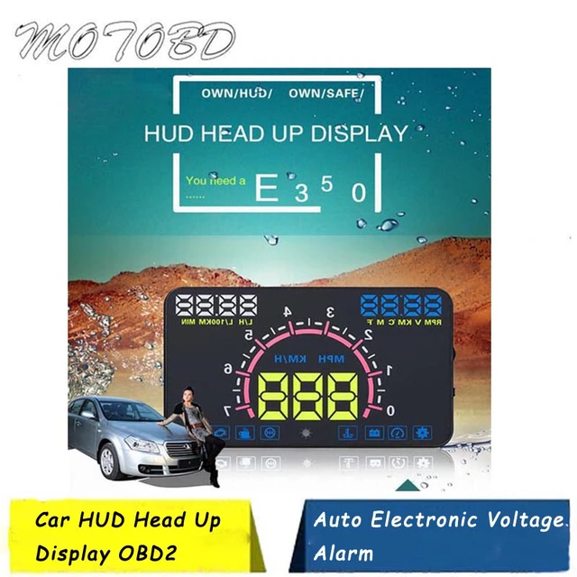 Affichage tête haute E350 5.8 pouces voiture HUD / OBD2