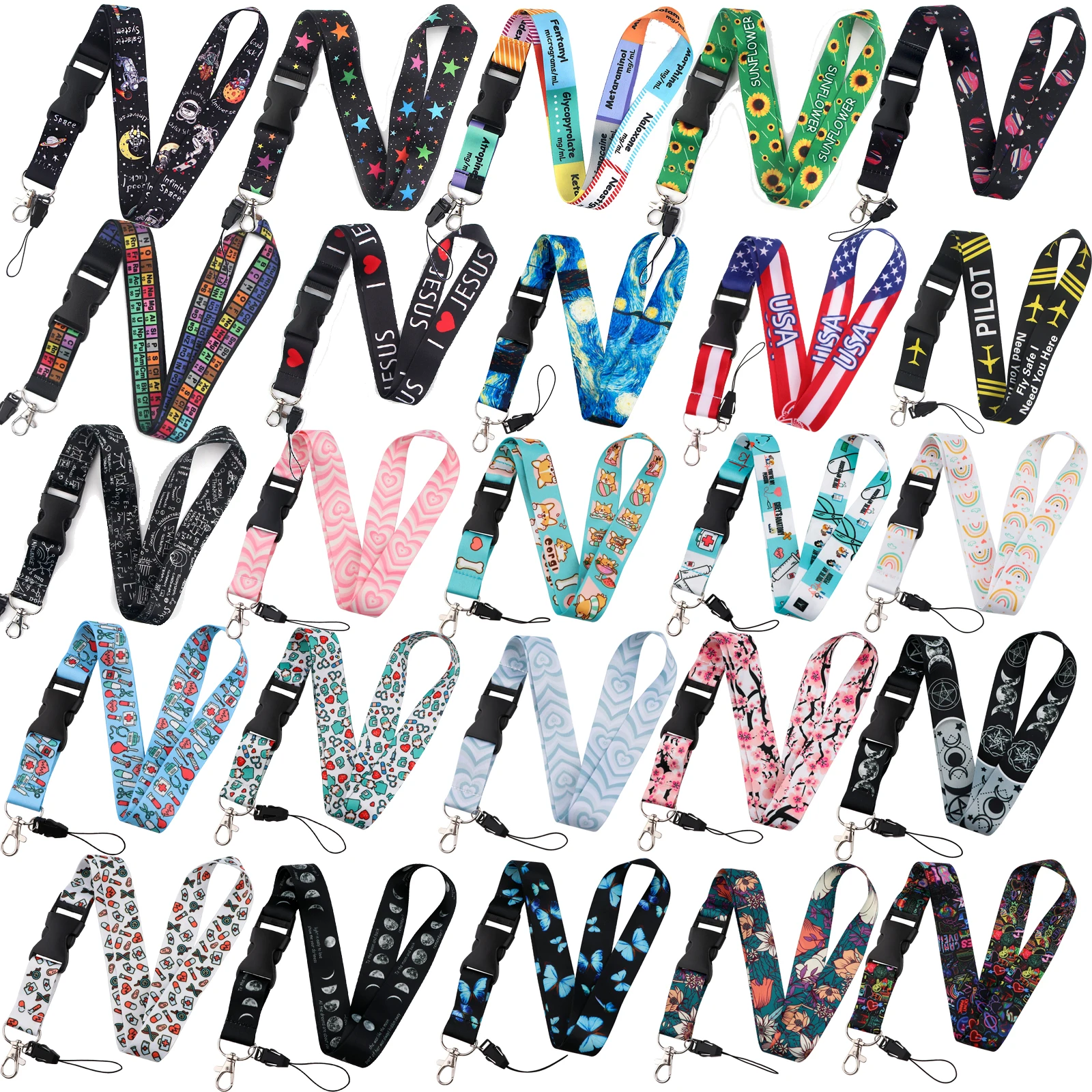 

Fashion Neck Strap Lanyard for Key ID Card Gym Cell Phone Straps USB Badge Holder DIY Hang Rope Lariat Lanyard Accessories gift