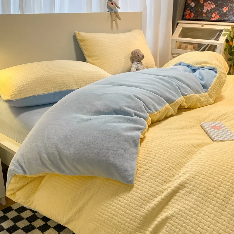1pc Thicken Winter Duvet Cover Warm Milk Velvet Comforter Cover Double Side Velvet Bed 3D Carve Flower Comforter Set Bedding Set S44cbf161de484be4b7d9dba198c59cb7Y