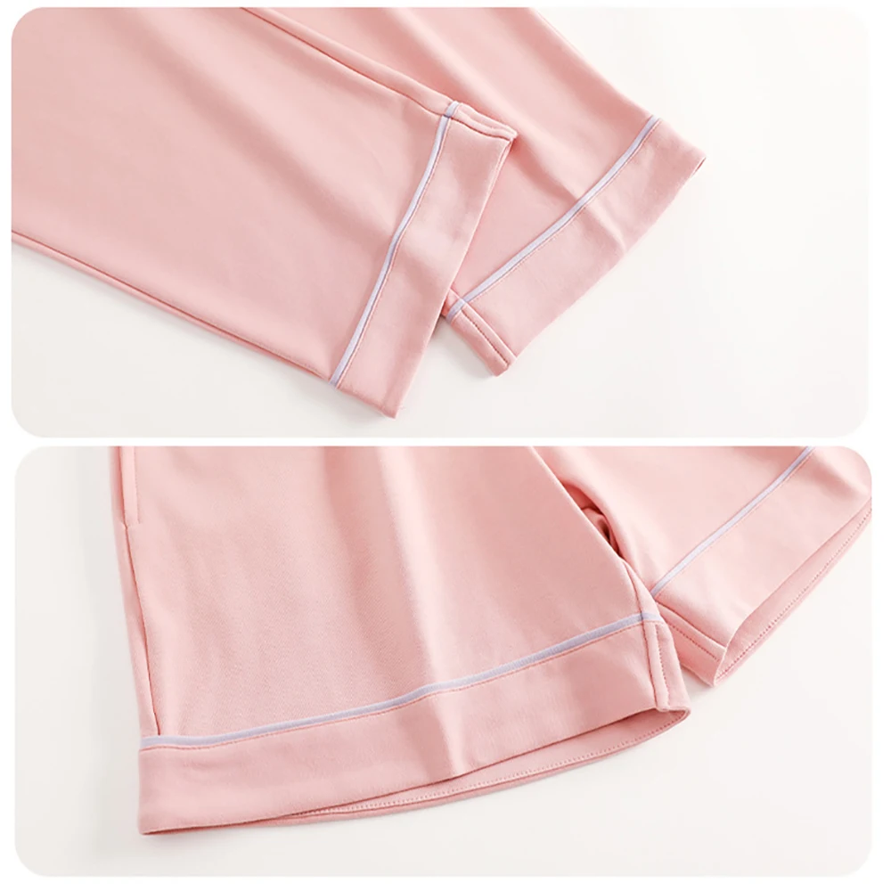 M-3XL 3PCS/Set 100% Cotton Pajamas Set With Fixed Padded Bra Spring Summer Comfort Print Sleepwear Korean Reviews Many Pajamas