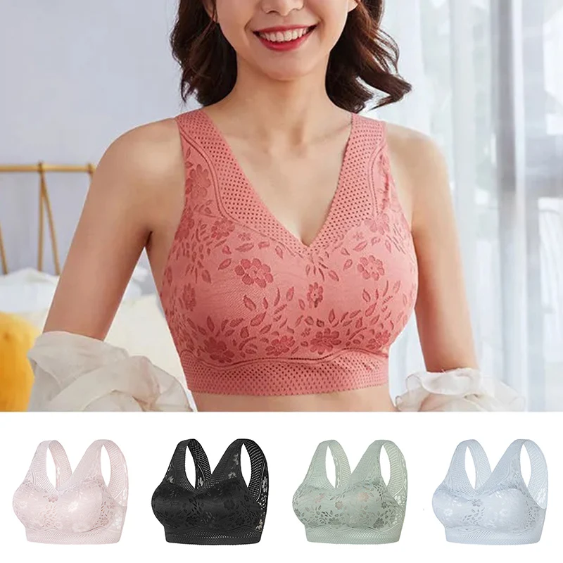 

Beautiful Back Breathable Thin Bra Wireless Padded Underwear Breathable and Comfortable to Wear for Women d88