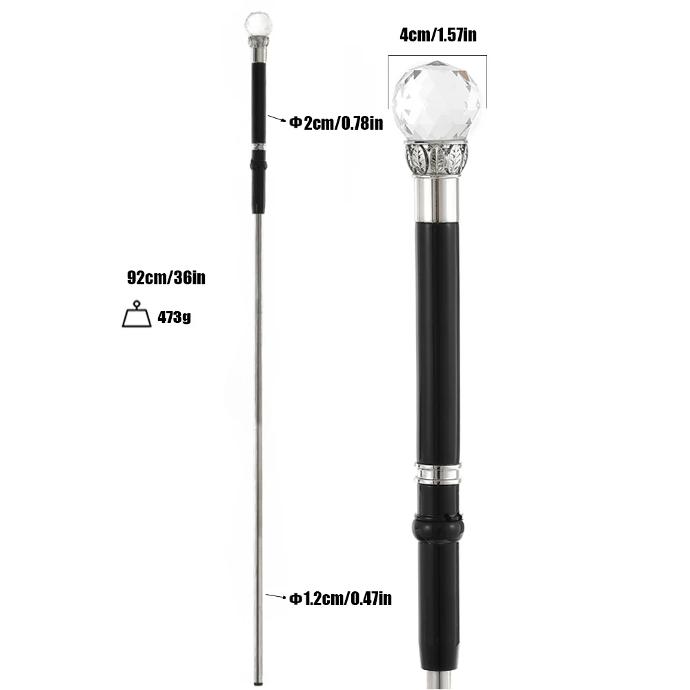 Crystal Handle Walking Stick Women's Cane  Outdoor Hiking, Fashionable Gentleman's Cane  Used For Cosplay and Costume Parties 2