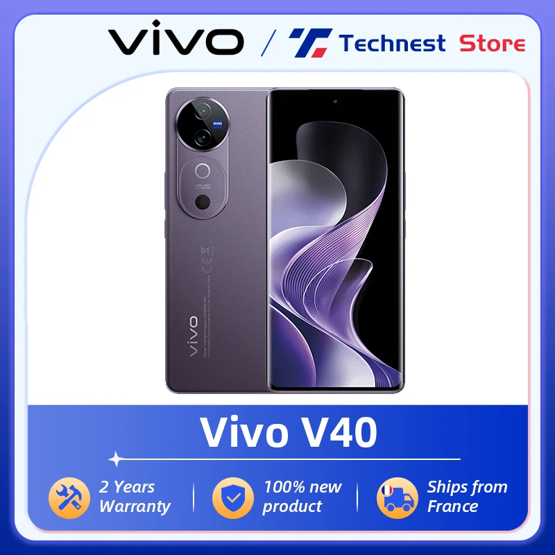 Global Version Vivo V40 5G Smartphone Snapdragon 7 Gen 3 5500mAh Battery 80W Charge 6.78″ 120Hz AMOLED Display 50MP Camera NFC 1