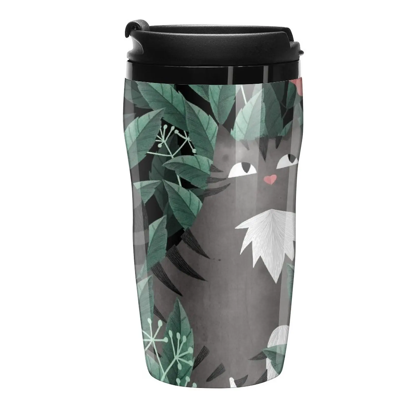 

Butterfly Garden (Tabby Cat Version) Travel Coffee Mug Coffee Good Teaware Vintage Cup