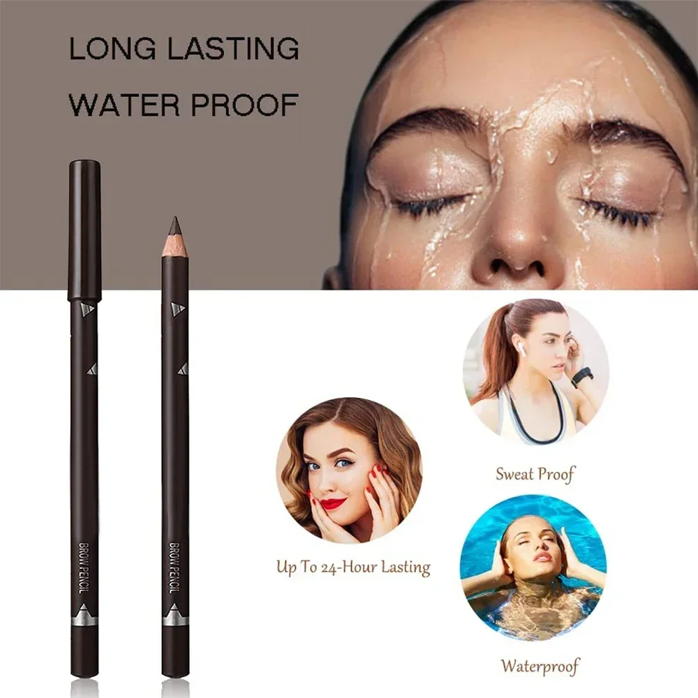 thumbnail image 4 of 6 lápices delineadores de cejas, lápiz de maquillaje negro, resistente al agua, de larga duración, de bonito color, gel para cejas, herramientas de maquillaje, 4 of 6