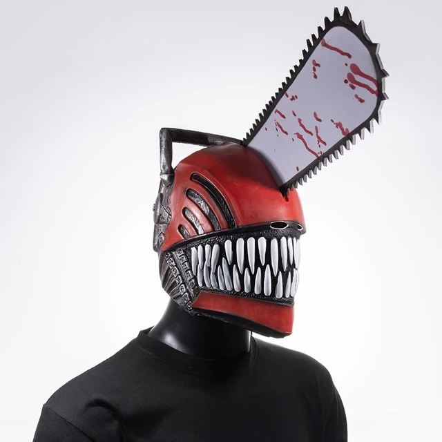  Edlike Anime Chainsaw Man Mask with Hand Saw, Blood