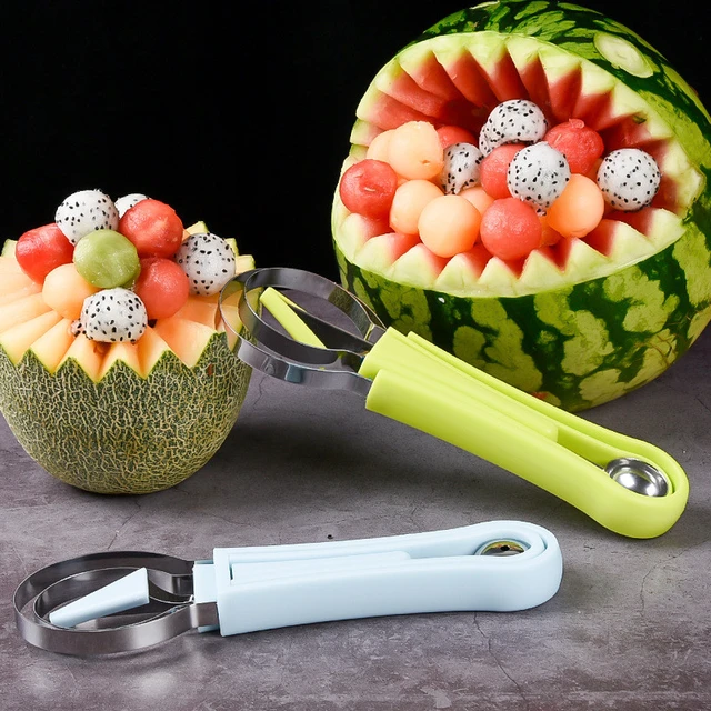 3Pcs Melon Baller Scoop Set 3-in-1 Stainless Steel Fruit Scooper Fruit  Carving Tools Set