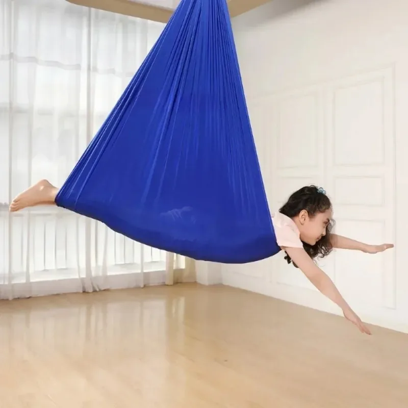 Sensory Swing for Children's Child 150X280CM Home Hammock Hangemock Adjustable Yoga Fitness Tool with Extension Straps Carabiner 6