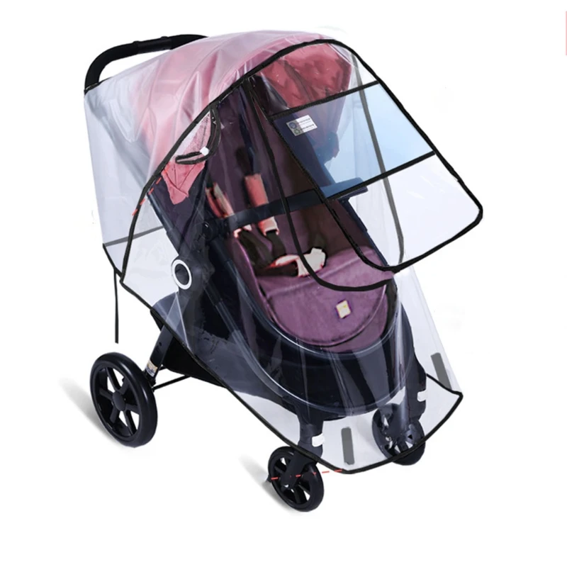 

Universal Shield for Baby Stroller Clear Breathable Weather Shield Accessories Easy to Install Remove 2 Dropship