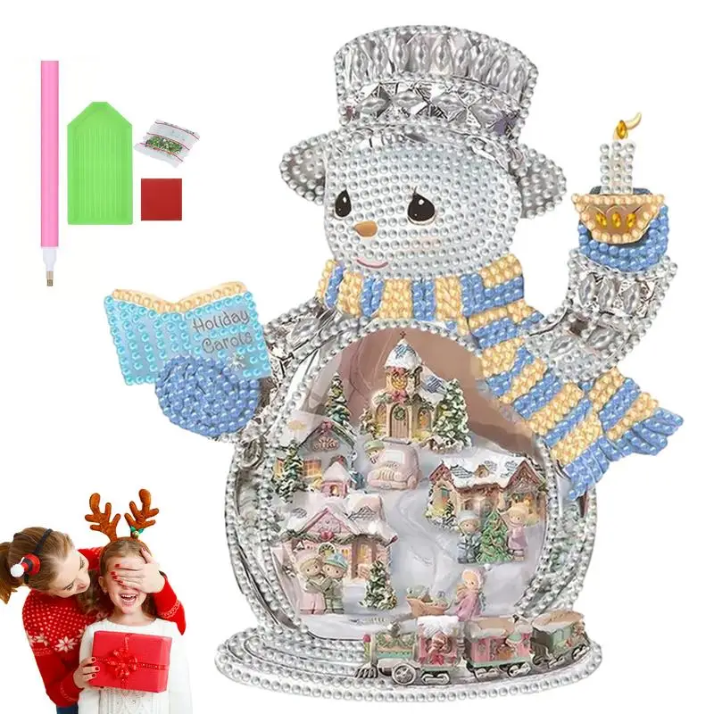 

Рождественская живопись, снеговик, Наборы для творчества на Рождество, Набор для творчества с хрустальными красками для детей, зимняя живопись, настенное искусство