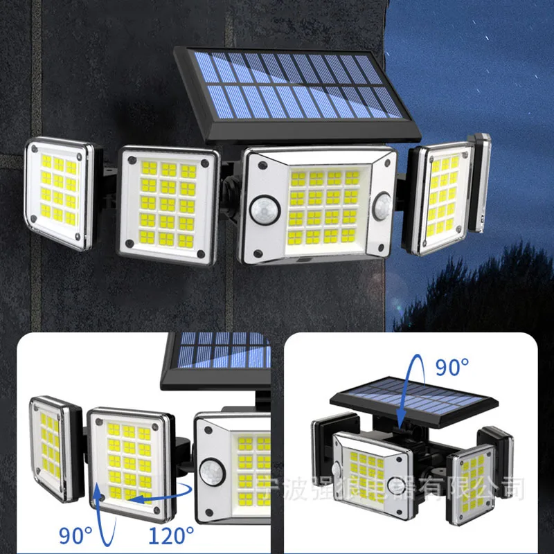 

Z30 5Heads Solar 280LED Light Outdoor Motion Sensor Waterproof Wide-angle Illumination Wall Lamp Garden Courtyard Street Lights