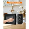 Black Microwave, with Rotary Switch Knob, 700W Countertop Small Microwave, with Microwave Turntable Plate, 6 Level Power 3