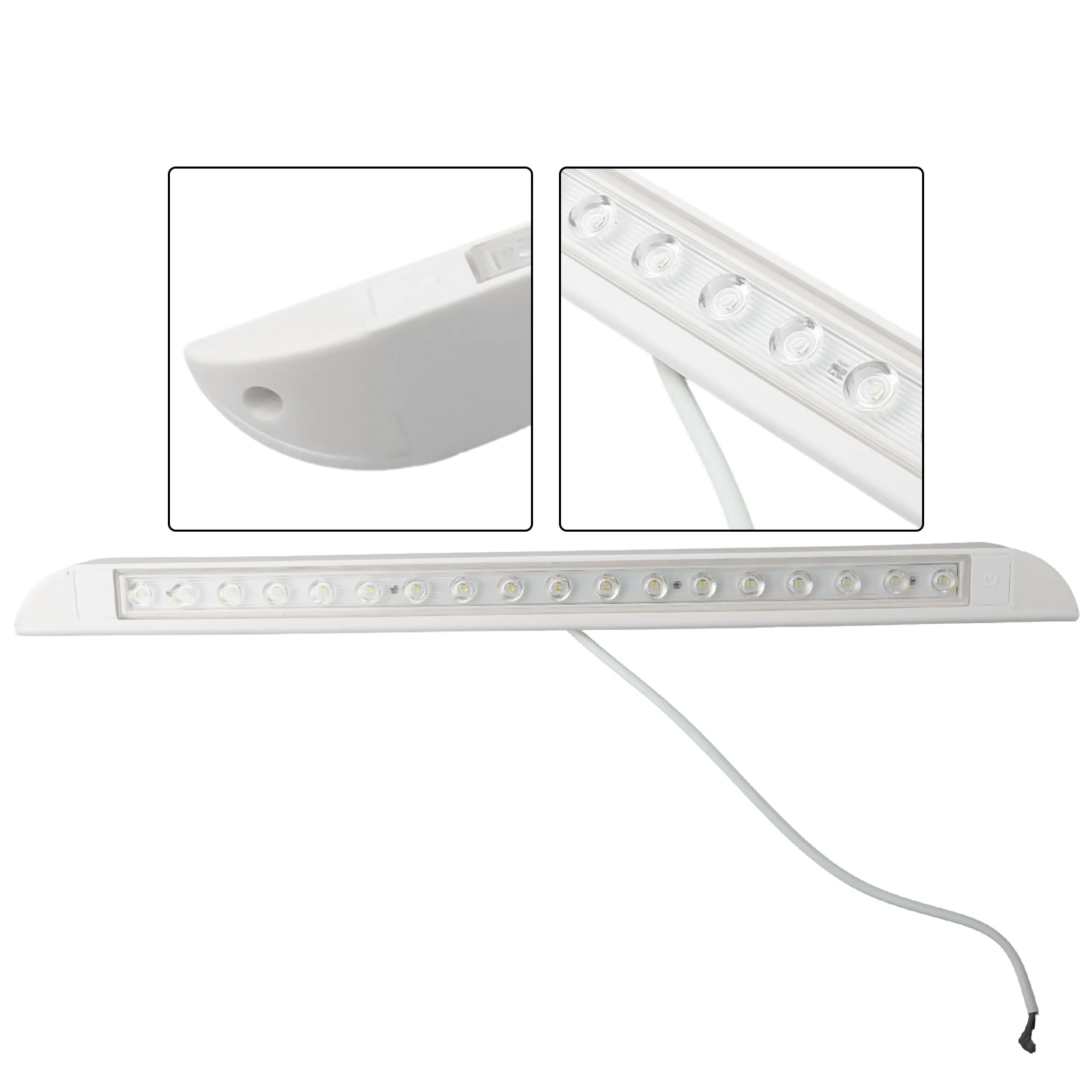 범용 자동차 LED 차양 조명, ABS, 12-28VDC, 9W, 1000lm, 쿨 화이트, 6000k, IP66, 506x35x28mm, 쉬운 설치, 1 개