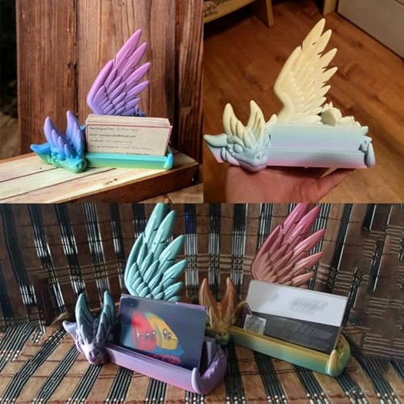 수직 비즈니스 카드홀더, 3D 드래곤 인쇄 명함 정리함, 책상 정리함 비즈니스 카드홀더