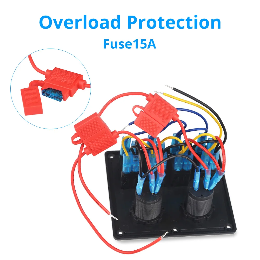 4-Button-Rocker-Switch-Panel-Toggle-Rocker-Components-Control-Circuit ...