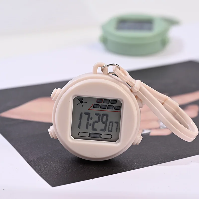 Keychain small hanging watch night light alarm clock mini electronic watch student backpack buckle watch