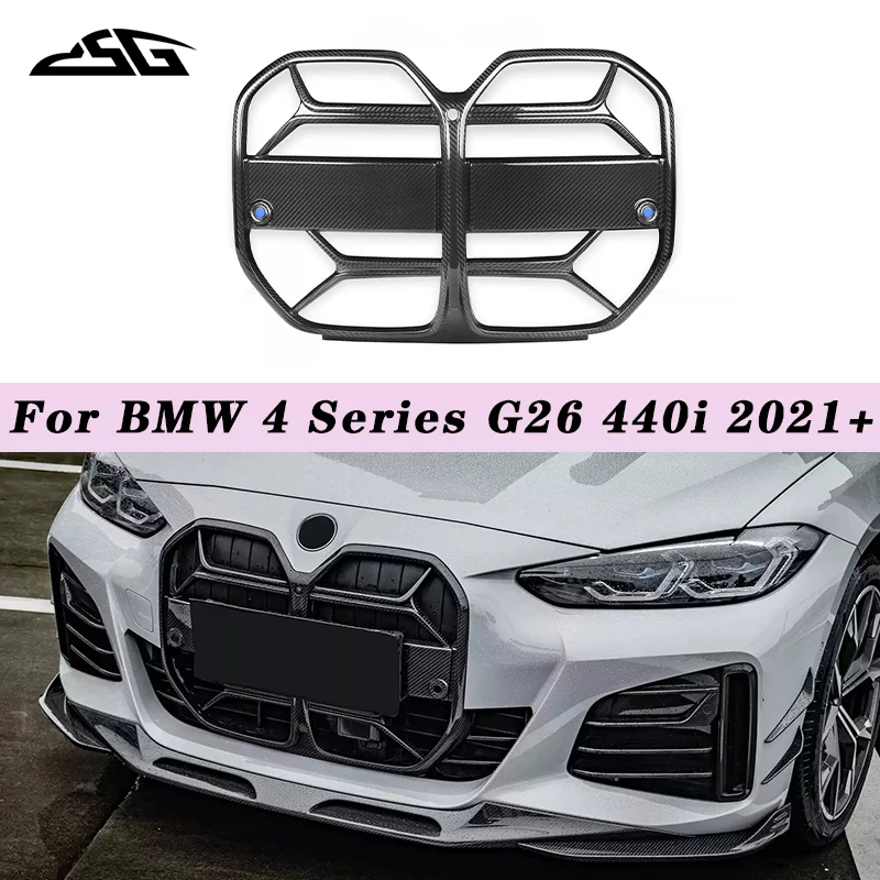 

Решетка для переднего бампера автомобиля для BMW 4 серии G26 440i 2021 + комплект для кузова из сухого углеродного волокна с вентиляционным отверстием сетчатые решетки бампер в стиле CSL