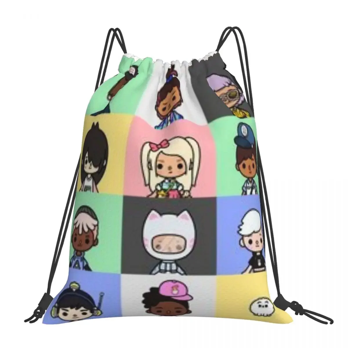 

Toca Boca World Backpacks Fashion Portable Drawstring Bags Drawstring Bundle Pocket Sundries Bag BookBag For Man Woman School