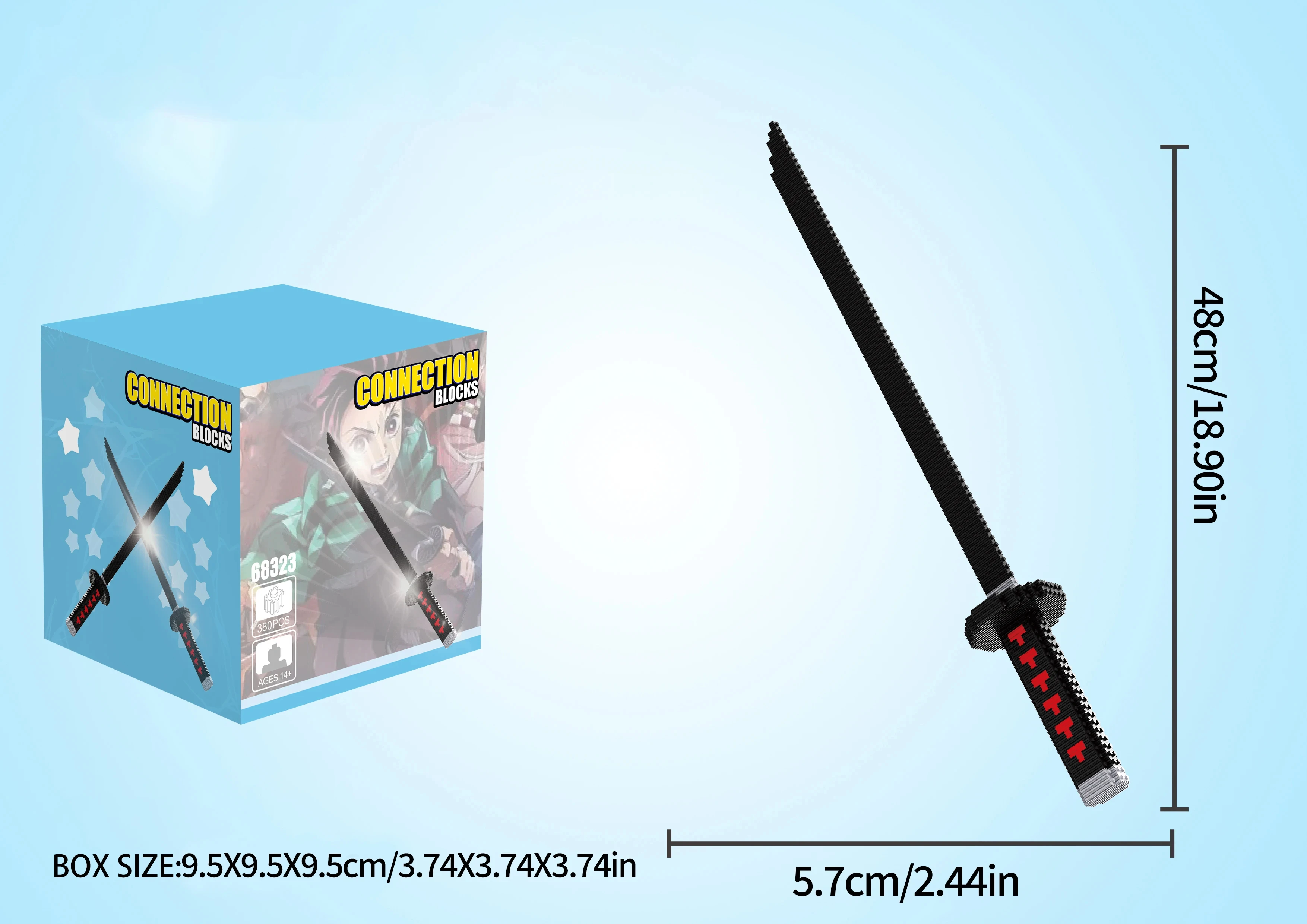 JMBricklayer Spada Katana In Mattoncini Per Ninjago | Set Da Costruzione Con Fodero Ed Espositore | Modellismo Per Adulti E Ragazzi 14+
