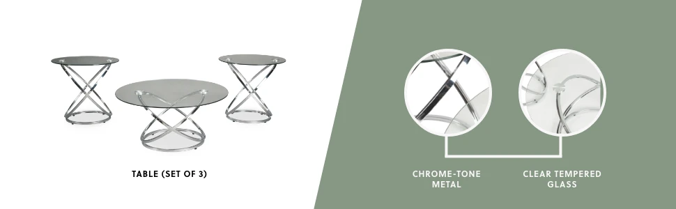 cocktail coffee table end chairside  metal chrome finish tempered glass top clear beveled brushed