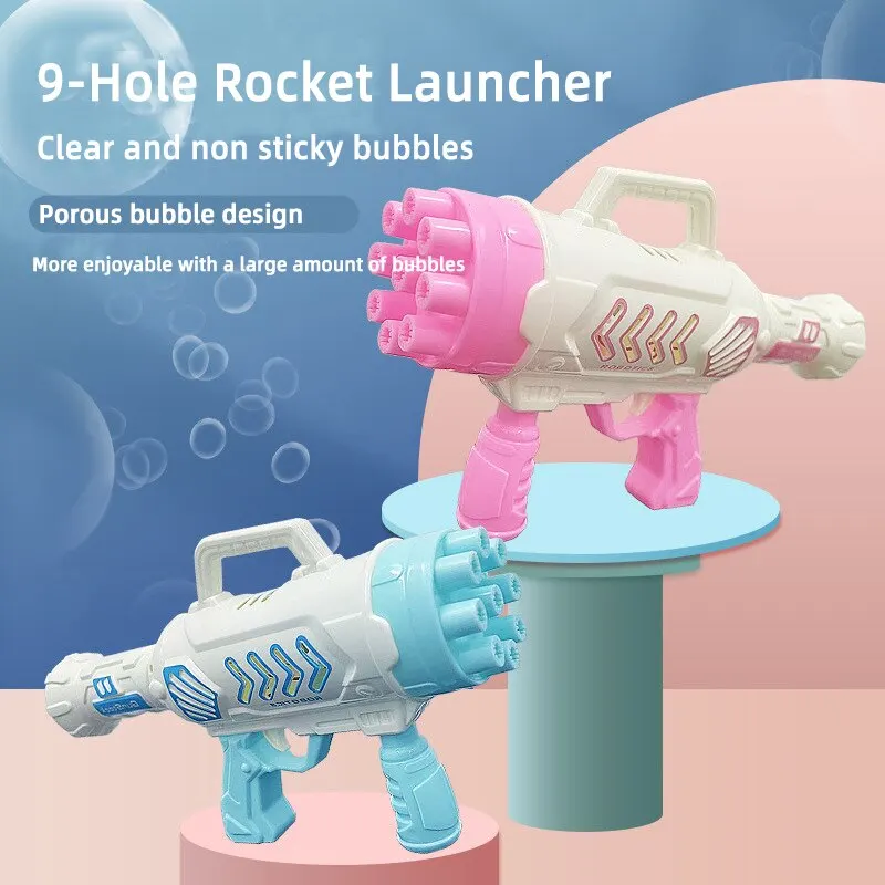 

Mini Small Rocket Bubble Machine Stall Wholesale Gatling Bubble Gun Bubble Blowing Childrens Day Gift Toy