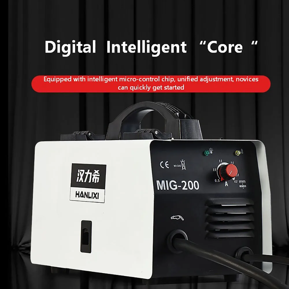 MIG Welding Machine Gasless 5000W 200A Semi-automatic for MIG Welder Flux Core Wire Inverter