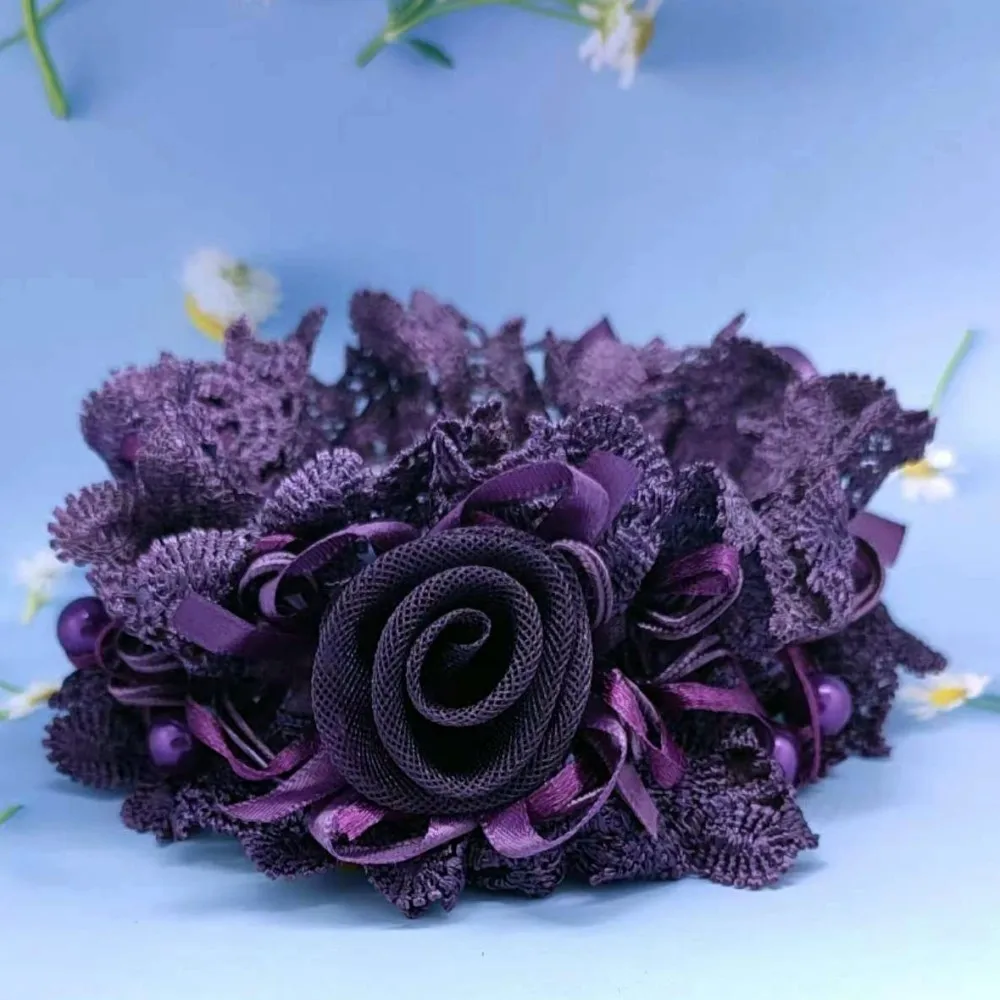 Elegant Pearl Flower Hair Scrunchie - Stylish Korean Hair Accessory